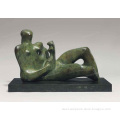 Abstract naked lying sexy lady figurines metal girl statue sculpture for sale